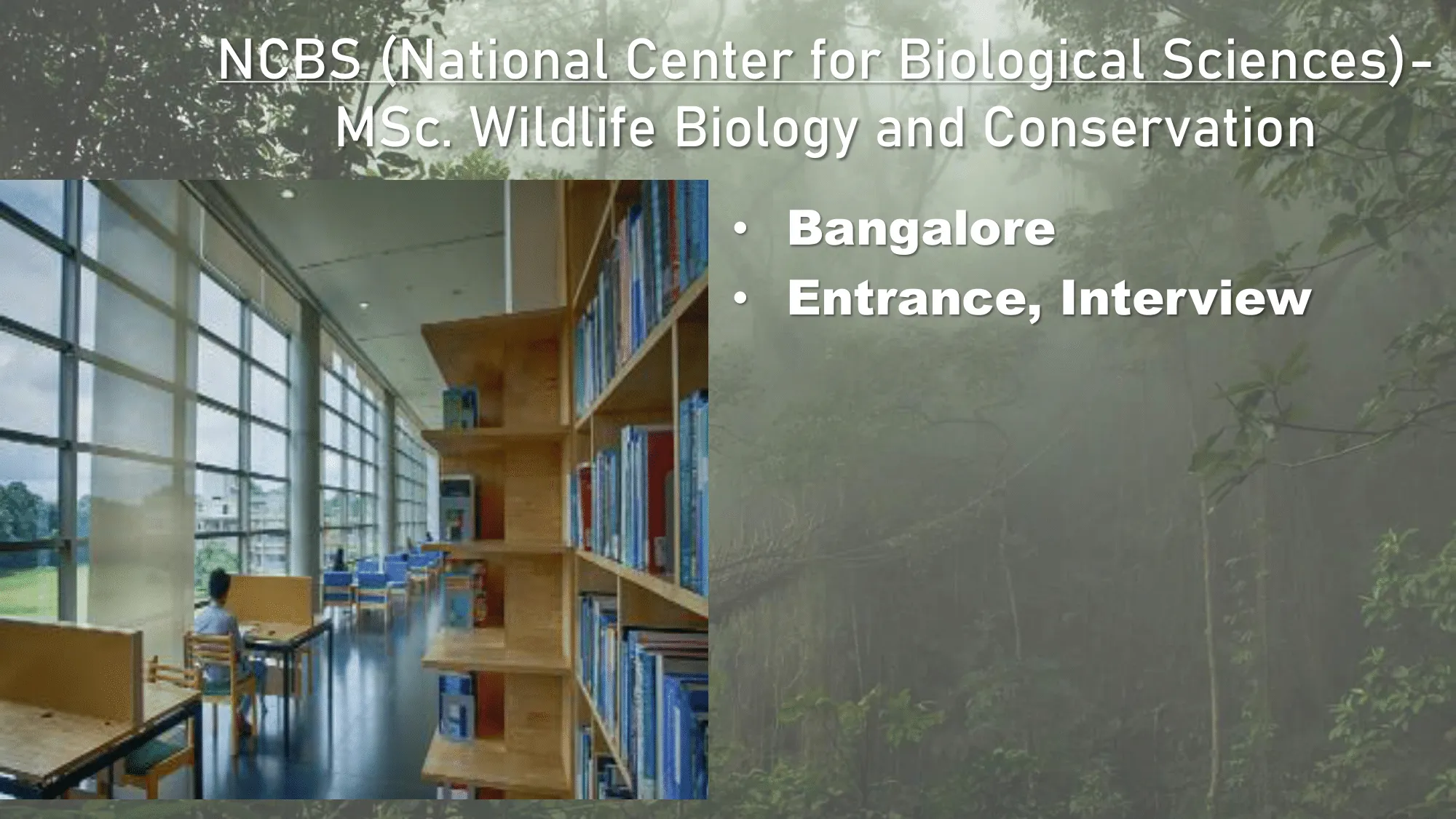 National Centre for Biological Sciences courses