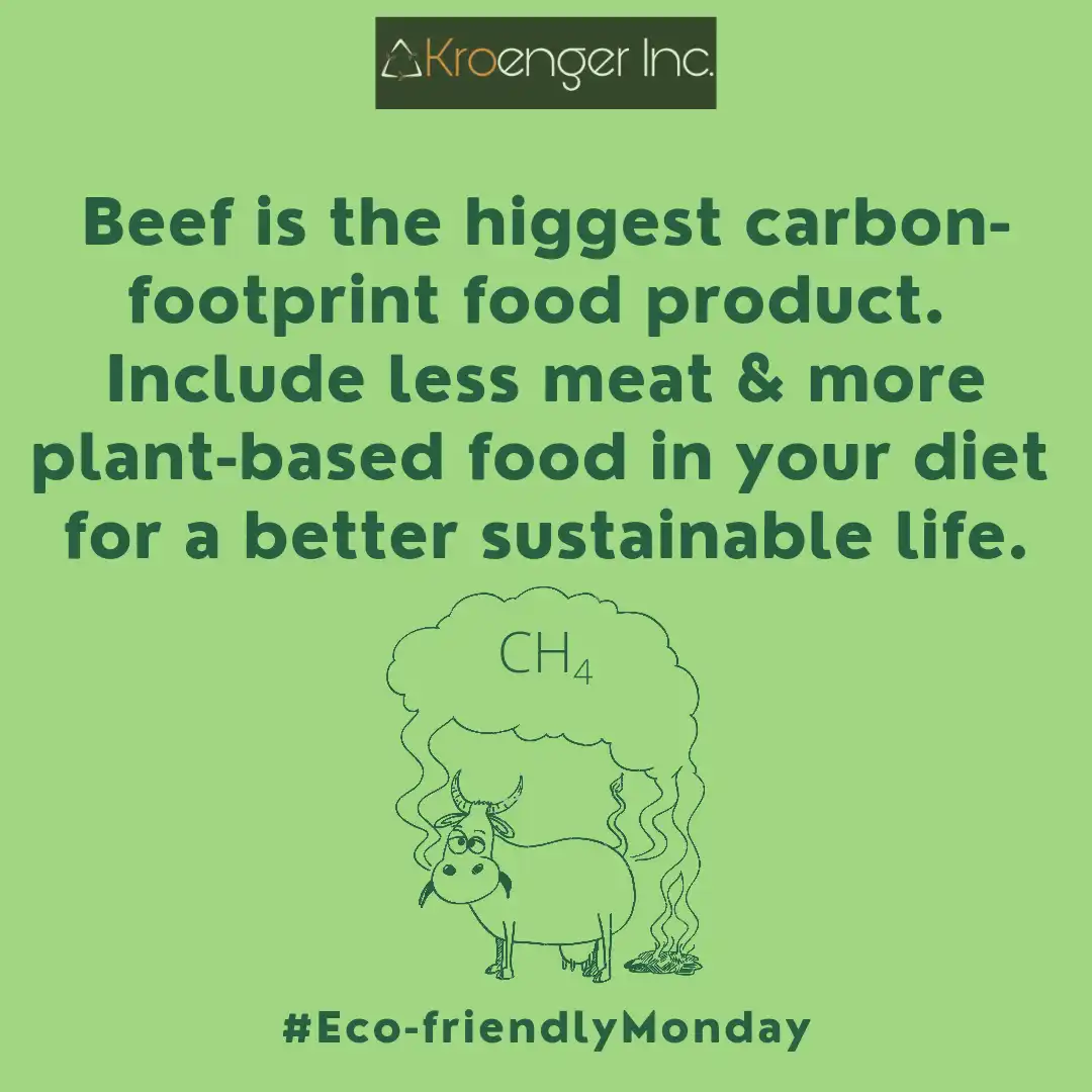 Beef is the higgest carbon footprint food product. 
        Include less meat & more plant-based food in your diet for a better sustainable life.