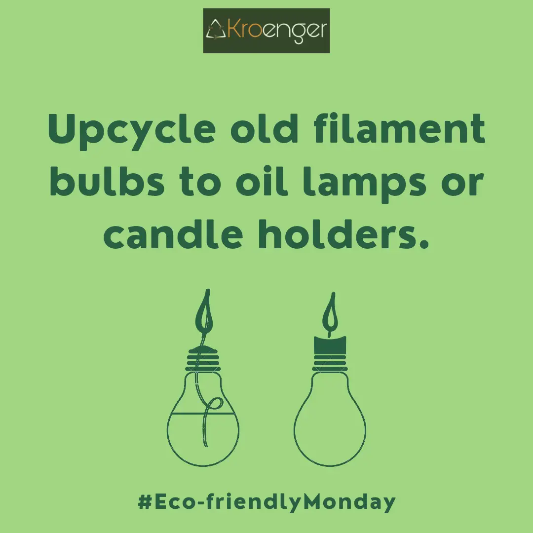 Upcycle old filament bulbs to oil lamps or candle holders.